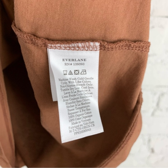 Everlane Uniform Organic Cotton Short Sleeve Crew Neck Tee Shirt Terracotta L - Picture 6 of 7